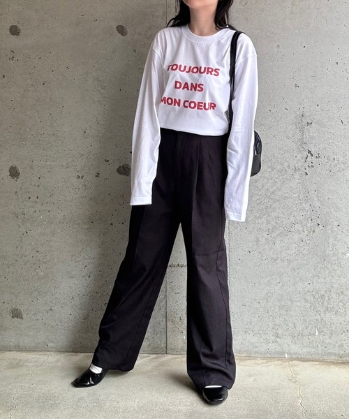 cuorequal（クオレコール）の「フロッキーロゴロングTシャツ（Tシャツ/カットソー・レディース・ホワイト・MEDIUM/LARGE/SMALL）」の6枚目の写真