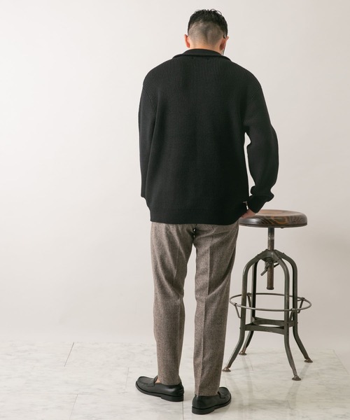 セール】『XLサイズあり』メリノウールリラックスポロニット（ニット