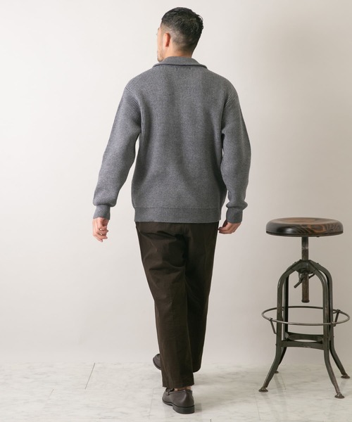 セール】『XLサイズあり』メリノウールリラックスポロニット（ニット