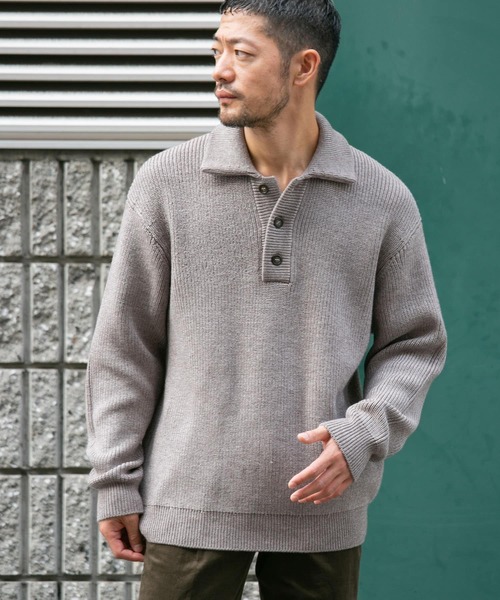 URBAN RESEARCH ROSSO MEN(アーバンリサーチロッソメン)の「『XLサイズあり』メリノウールリラックスポロニット(ニット/セーター・メンズ・ダークブラウン/ネイビー/グレー/ブラック/グレー系その他・SMALL/MEDIUM/LARGE/X-LARGE)」の6枚目の写真