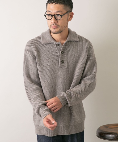 URBAN RESEARCH ROSSO MEN(アーバンリサーチロッソメン)の「『XLサイズあり』メリノウールリラックスポロニット(ニット/セーター・メンズ・ダークブラウン/ネイビー/グレー/ブラック/グレー系その他・SMALL/MEDIUM/LARGE/X-LARGE)」の15枚目の写真