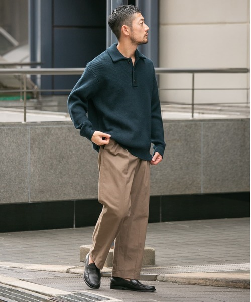 セール】『XLサイズあり』メリノウールリラックスポロニット（ニット