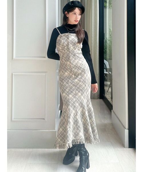 RESEXXY（リゼクシー）の「フリンジチェックベアワンピース