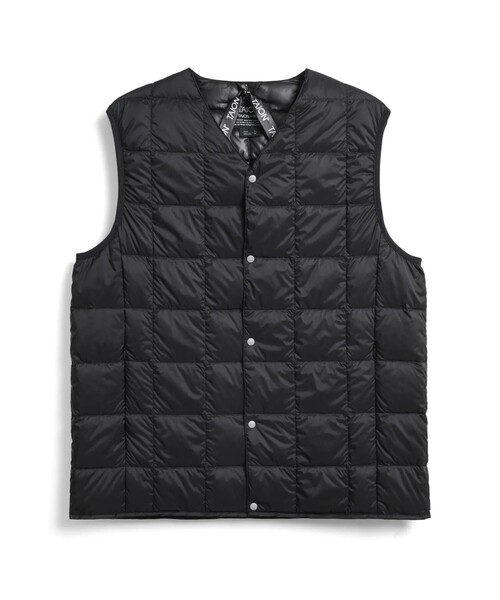 TAION(タイオン)の「【TAION/タイオン】ベーシック Vネックボタン インナーダウンベスト UNISEX/ユニセックス(ダウンベスト・メンズ・ブラック/チャコールグレー・M/L/XL/XXL/XXXL(150))」の1枚目の写真