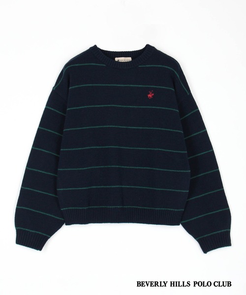 BEVERLY HILLS POLO CLUB(ビバリーヒルズポロクラブ)の「【BEVERLY HILLS POLO CLUB】ボーダーニットプルオーバー(ニット/セーター・レディース・ベージュ/ネイビー/ブラウン/ボルドー/オフホワイト・FREE)」の11枚目の写真