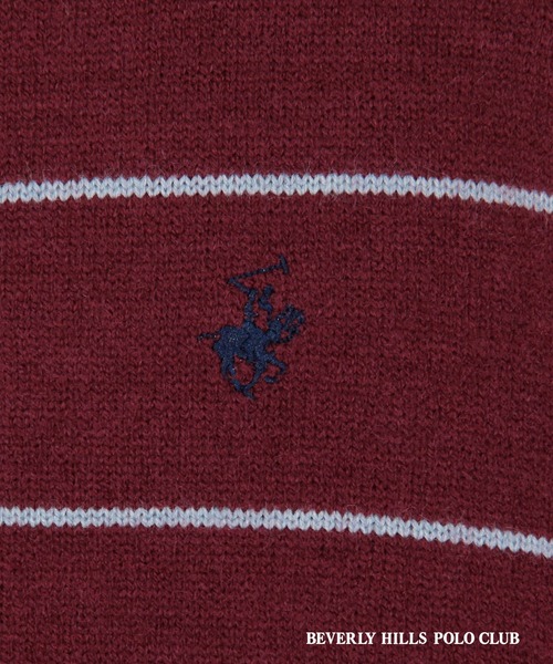 BEVERLY HILLS POLO CLUB(ビバリーヒルズポロクラブ)の「【BEVERLY HILLS POLO CLUB】ボーダーニットプルオーバー(ニット/セーター・レディース・ベージュ/ネイビー/ブラウン/ボルドー/オフホワイト・FREE)」の16枚目の写真