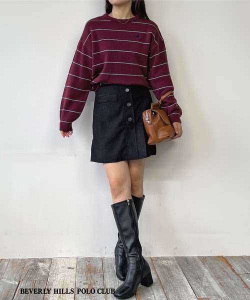 BEVERLY HILLS POLO CLUB(ビバリーヒルズポロクラブ)の「【BEVERLY HILLS POLO CLUB】ボーダーニットプルオーバー(ニット/セーター・レディース・ベージュ/ネイビー/ブラウン/ボルドー/オフホワイト・FREE)」の21枚目の写真