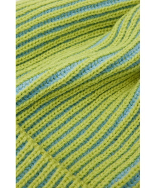 RODEO CROWNS WIDE BOWL（ロデオクラウンズワイドボウル）の「2COL リブビーニー（ニットキャップ/ビーニー・レディース・ライム/スモークピンク/オフホワイト・FREE）」の5枚目の写真