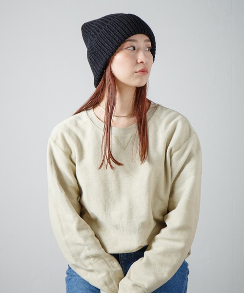 RACAL（ラカル）の「Whole Garment Huge Knit Beanie / ホールガーメントビッグシルエットニットワッチ（ニットキャップ/ビーニー・レディース・ベージュ/オレンジ/ブラウン/グレー/チャコールグレー/ブルー/アイボリー/ブラック・FREE）」の3枚目の写真