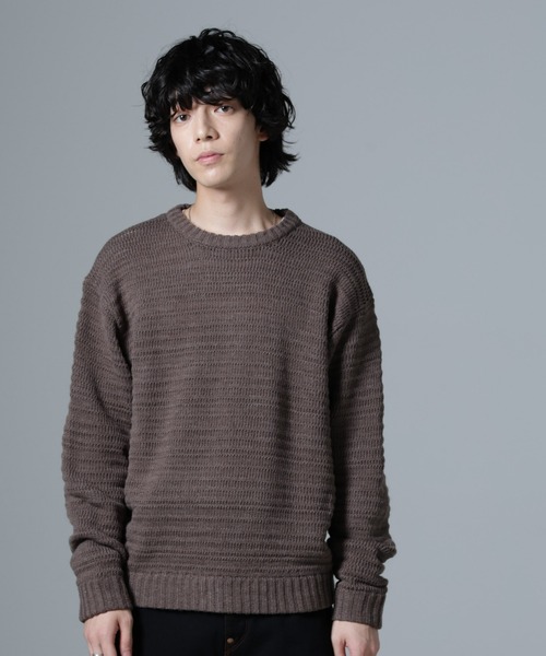 WEB限定/模様編みクルーネックニット（ニット/セーター）｜nano･universe（ナノユニバース）