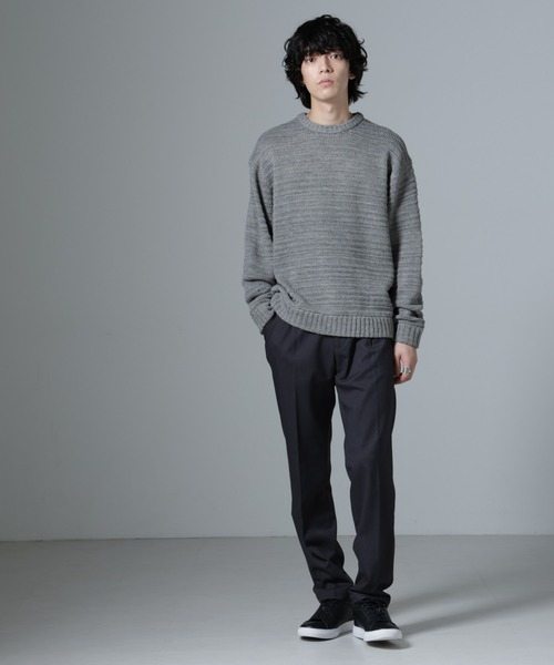 WEB限定/模様編みクルーネックニット（ニット/セーター）｜nano･universe（ナノユニバース）