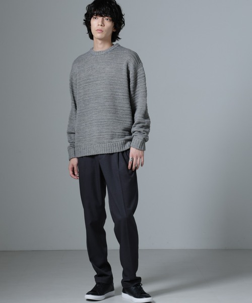 WEB限定/模様編みクルーネックニット（ニット/セーター）｜nano･universe（ナノユニバース）