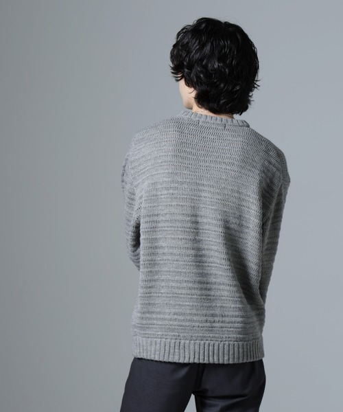 WEB限定/模様編みクルーネックニット（ニット/セーター）｜nano･universe（ナノユニバース）