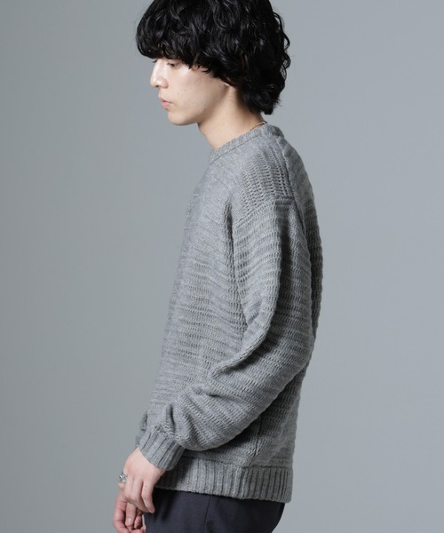 WEB限定/模様編みクルーネックニット（ニット/セーター）｜nano･universe（ナノユニバース）