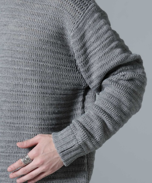 WEB限定/模様編みクルーネックニット（ニット/セーター）｜nano･universe（ナノユニバース）