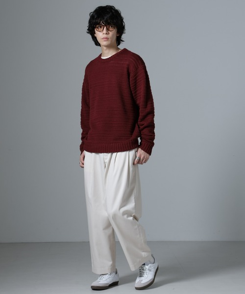 WEB限定/模様編みクルーネックニット（ニット/セーター）｜nano･universe（ナノユニバース）