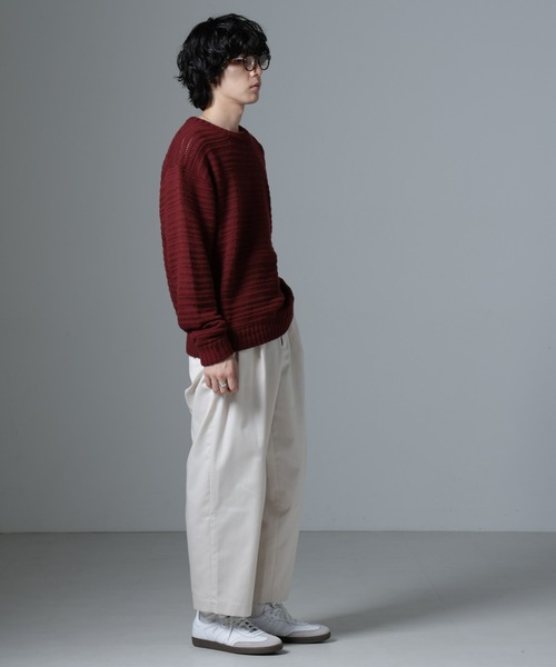 WEB限定/模様編みクルーネックニット（ニット/セーター）｜nano･universe（ナノユニバース）