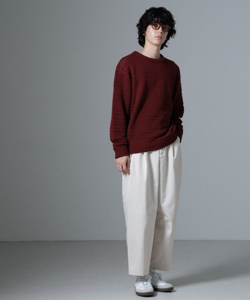 WEB限定/模様編みクルーネックニット（ニット/セーター）｜nano･universe（ナノユニバース）