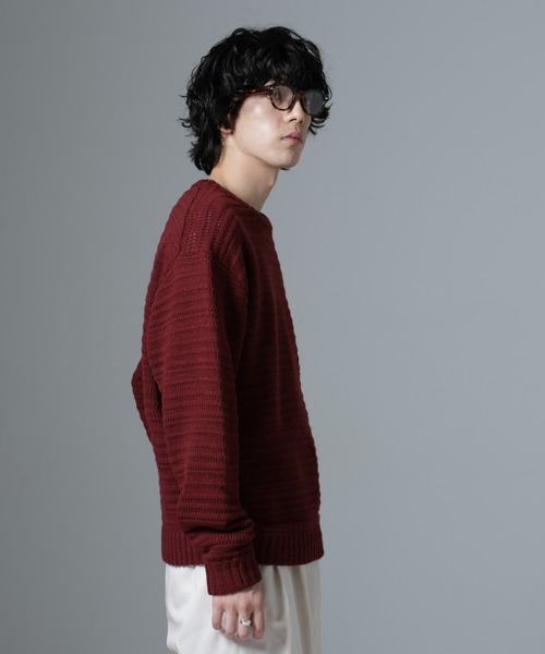 WEB限定/模様編みクルーネックニット（ニット/セーター）｜nano･universe（ナノユニバース）