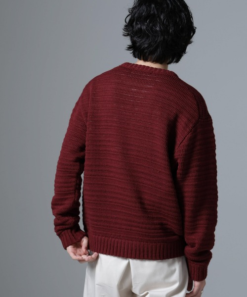 WEB限定/模様編みクルーネックニット（ニット/セーター）｜nano･universe（ナノユニバース）