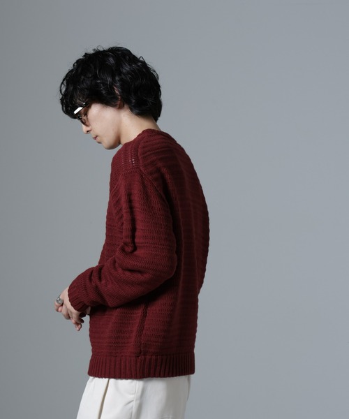 WEB限定/模様編みクルーネックニット（ニット/セーター）｜nano･universe（ナノユニバース）