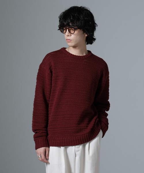 WEB限定/模様編みクルーネックニット（ニット/セーター）｜nano･universe（ナノユニバース）