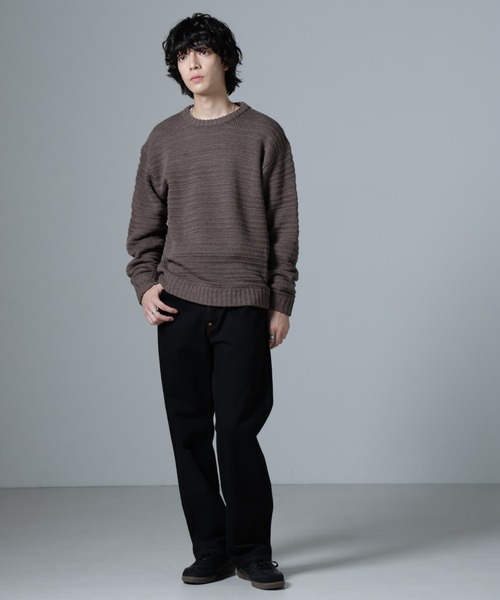 WEB限定/模様編みクルーネックニット（ニット/セーター）｜nano･universe（ナノユニバース）