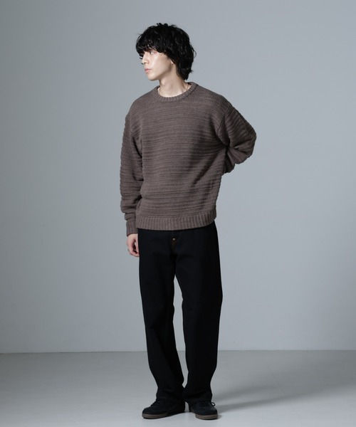 WEB限定/模様編みクルーネックニット（ニット/セーター）｜nano･universe（ナノユニバース）