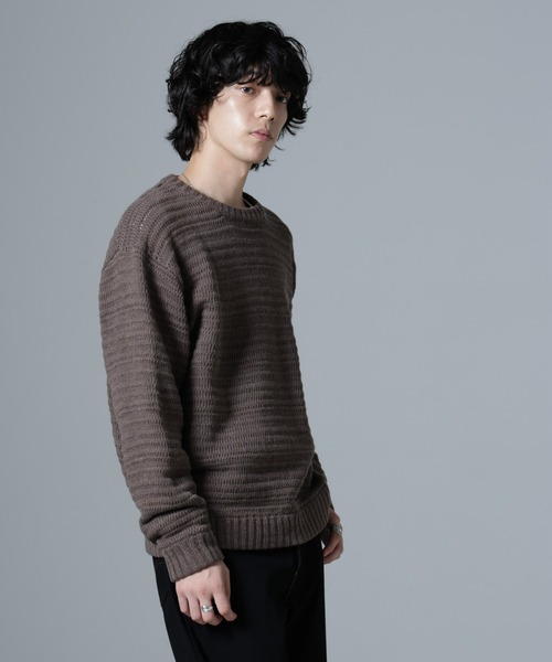 WEB限定/模様編みクルーネックニット（ニット/セーター）｜nano･universe（ナノユニバース）