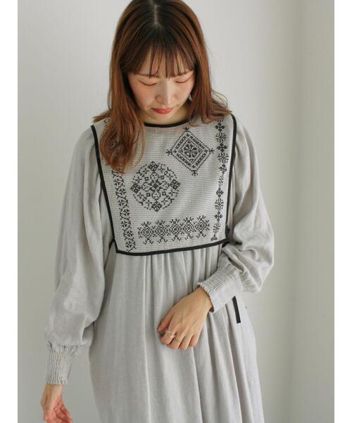 【セール】メッシュ刺繍ベスト付ワンピース（ワンピース）｜TSUHARU by Samansa Mos2（ツハルバイサマンサモスモス）