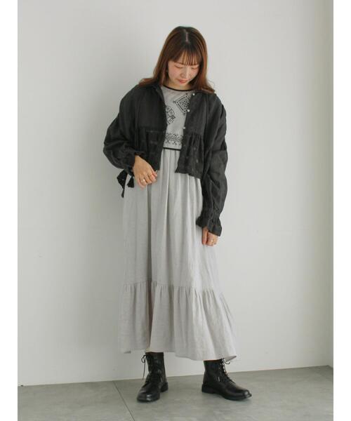 【セール】メッシュ刺繍ベスト付ワンピース（ワンピース）｜TSUHARU by Samansa Mos2（ツハルバイサマンサモスモス）