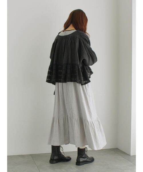 【セール】メッシュ刺繍ベスト付ワンピース（ワンピース）｜TSUHARU by Samansa Mos2（ツハルバイサマンサモスモス）