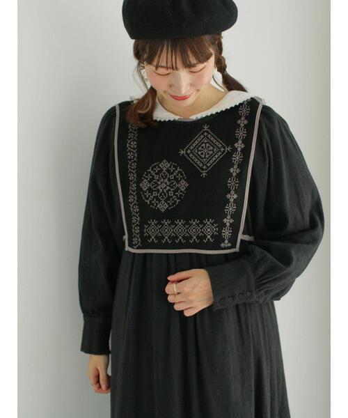 【セール】メッシュ刺繍ベスト付ワンピース（ワンピース）｜TSUHARU by Samansa Mos2（ツハルバイサマンサモスモス）