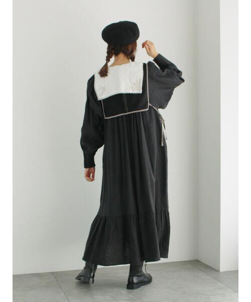 【セール】メッシュ刺繍ベスト付ワンピース（ワンピース）｜TSUHARU by Samansa Mos2（ツハルバイサマンサモスモス）