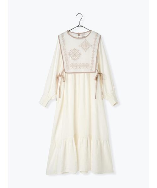 【セール】メッシュ刺繍ベスト付ワンピース（ワンピース）｜TSUHARU by Samansa Mos2（ツハルバイサマンサモスモス）