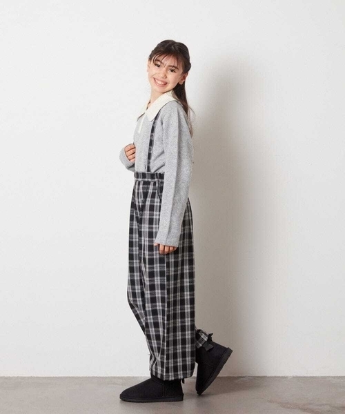 a.v.v（アーヴェヴェ）の「[120-130]襟付きバイカラーニット（ニット/セーター・キッズ・ダークインディゴブルー/ライトグレー・120/130）」の11枚目の写真