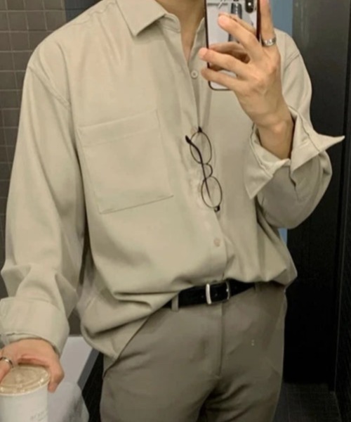 Otte(オッテ)の「ルーズカジュアルプレミアムシャツ(シャツ/ブラウス・メンズ・グレー/カーキ・LARGE/MEDIUM/X-LARGE/XX-LARGE)」の8枚目の写真
