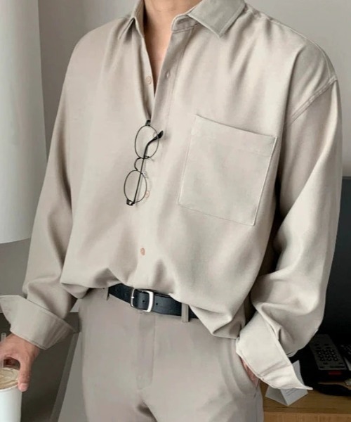 Otte(オッテ)の「ルーズカジュアルプレミアムシャツ(シャツ/ブラウス・メンズ・グレー/カーキ・LARGE/MEDIUM/X-LARGE/XX-LARGE)」の9枚目の写真
