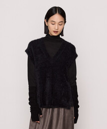 Gabardine K.T | マイクロナイロン フェザーヤーン2wayニットベスト(ニット/セーター)