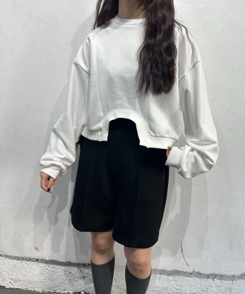 トレーナー スウェット ARCH CUT RIBBON SWEAT/アーチカットリボンスウェット レディース ARCH CUT RIBBON SWEAT/アーチカットリボンスウェット