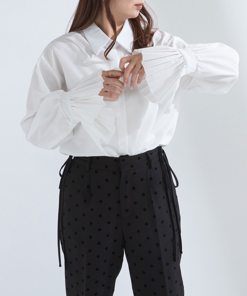 rectangle(レクタングル)の「プリーツフレアスリーブブラウス(シャツ/ブラウス・レディース・ホワイト・LARGE/MEDIUM/X-LARGE)」の4枚目の写真