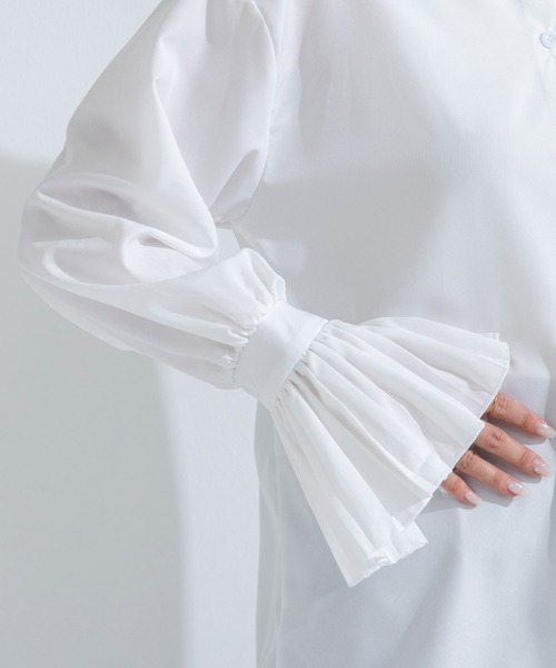 rectangle(レクタングル)の「プリーツフレアスリーブブラウス(シャツ/ブラウス・レディース・ホワイト・LARGE/MEDIUM/X-LARGE)」の16枚目の写真