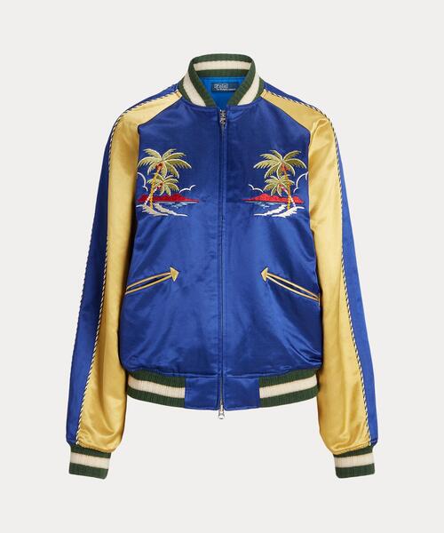 POLO RALPH LAUREN（ポロ ラルフ ローレン）の「エンブロイダリー ボンバー ジャケット（スタジャン・レディース・ブルー・L/M/S/XS/XXS）」の2枚目の写真