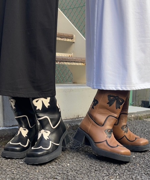 Candy Stripper（キャンディストリッパー）の「RIBBON WESTERN ブーツ（ブーツ・レディース・ブラウン/ブラック・L/M）」の17枚目の写真