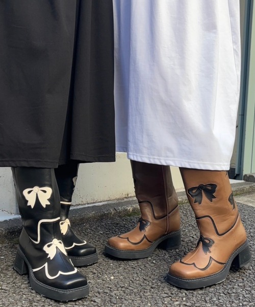 Candy Stripper（キャンディストリッパー）の「RIBBON WESTERN ブーツ（ブーツ・レディース・ブラウン/ブラック・L/M）」の16枚目の写真