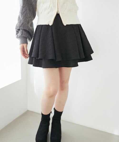 MAJESTIC LEGON(マジェスティックレゴン)の「フレアミニスカパン(スカート・レディース・ブラック/グレー/アイボリー・MEDIUM)」の3枚目の写真
