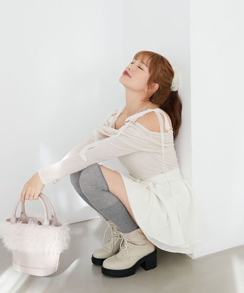 MAJESTIC LEGON(マジェスティックレゴン)の「フレアミニスカパン(スカート・レディース・ブラック/グレー/アイボリー・MEDIUM)」の19枚目の写真