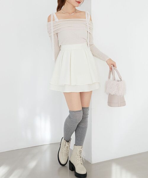 MAJESTIC LEGON(マジェスティックレゴン)の「フレアミニスカパン(スカート・レディース・ブラック/グレー/アイボリー・MEDIUM)」の21枚目の写真