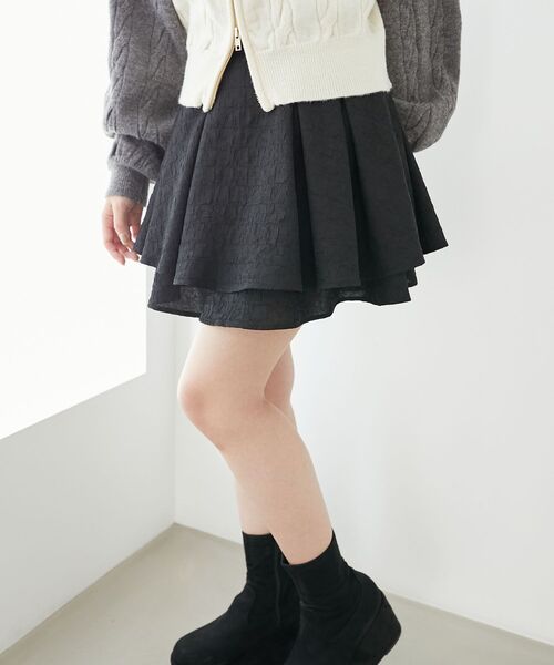 MAJESTIC LEGON(マジェスティックレゴン)の「フレアミニスカパン(スカート・レディース・ブラック/グレー/アイボリー・MEDIUM)」の4枚目の写真