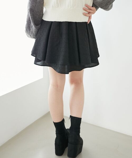 MAJESTIC LEGON(マジェスティックレゴン)の「フレアミニスカパン(スカート・レディース・ブラック/グレー/アイボリー・MEDIUM)」の5枚目の写真